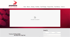 Desktop Screenshot of anandamtravel.com