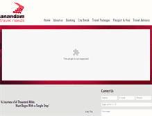 Tablet Screenshot of anandamtravel.com